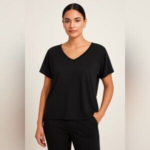 Antistar Black Perforated Mesh Short Sleeve Top - Size L